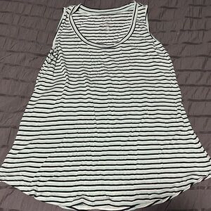 Striped Black and White Women's Tank Top